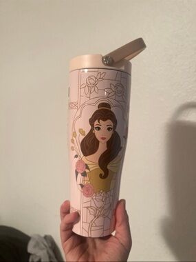 Disney Belle Pink and Yellow Stainless Tumbler